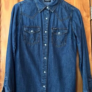 Wrangler Womens Denim Western Shirt Size Small